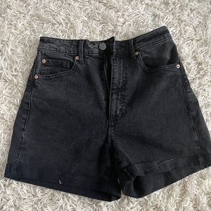 Garage black high waisted mom jean shorts